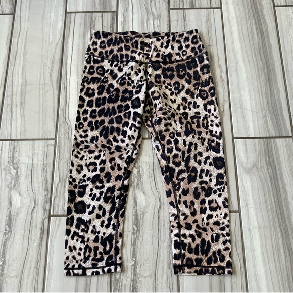 Lululemon White Leopard Pants Lululemon Cheetah Print Capri EUC